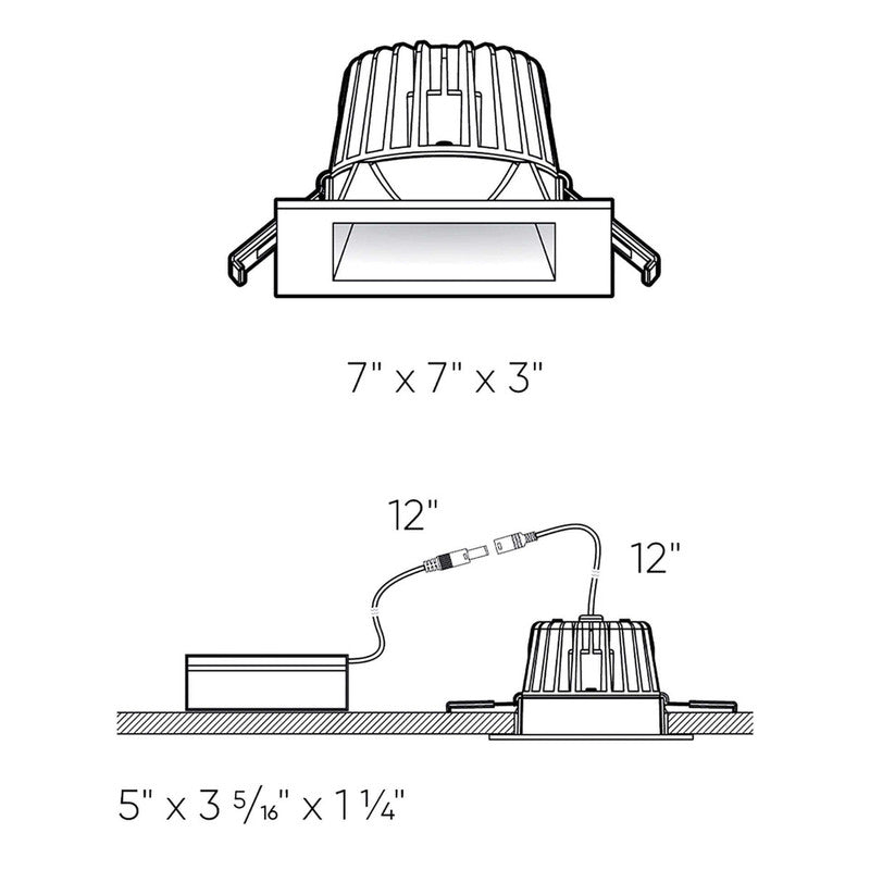 Dals 6" Square Regressed Downlight