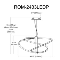 Romy 36W 24 inch Led Pendant