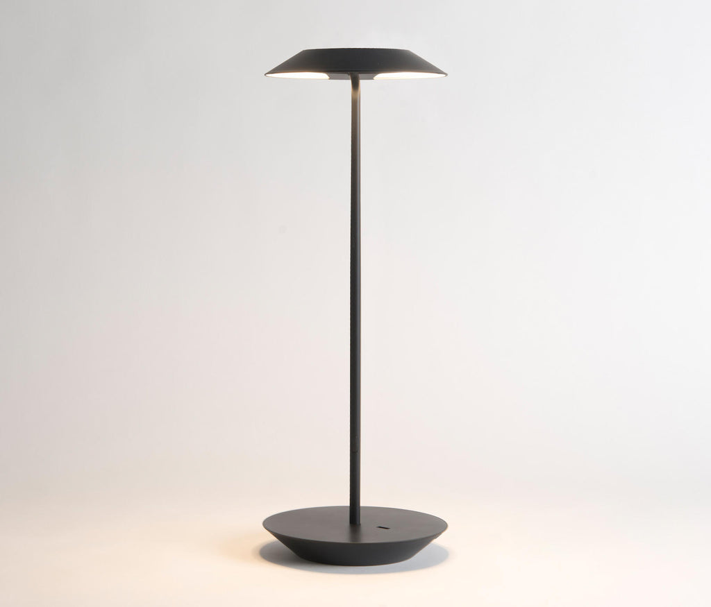 Royyo LED desk lamp in Matte Black with Matte Black base plate from Koncept lighting