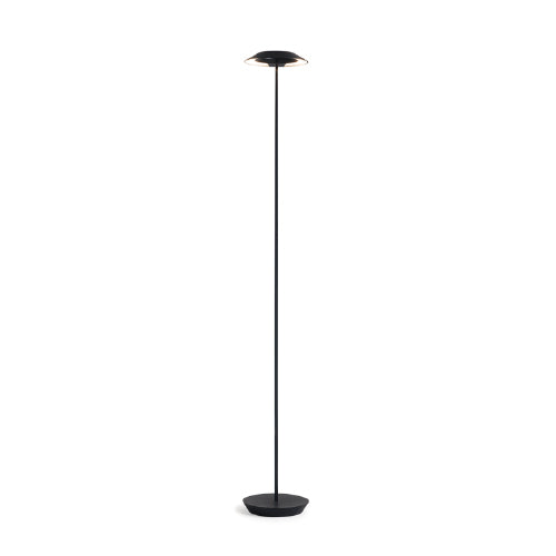 Royyo LED floor lamp from Koncept lighting in matte black with matte black base plate