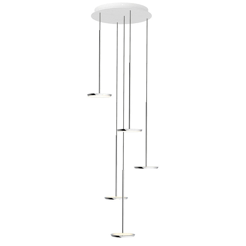 SKY Chandelier 5" Includes Sky Pendants with 17” White  Canopy