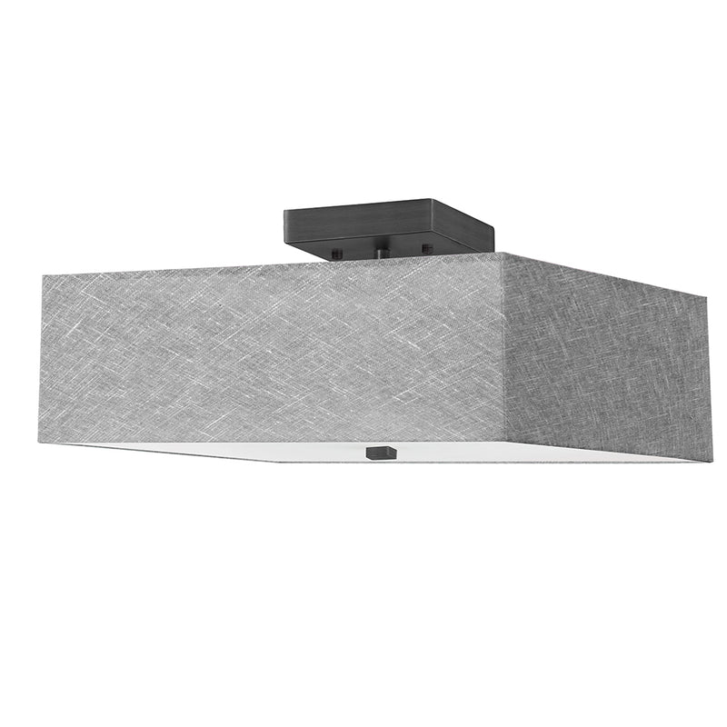 Seren 3 Light Incandescent Matte Black Semi-Flush Mount