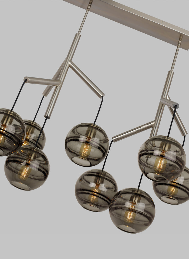sedona chandelier smoke glass globes details