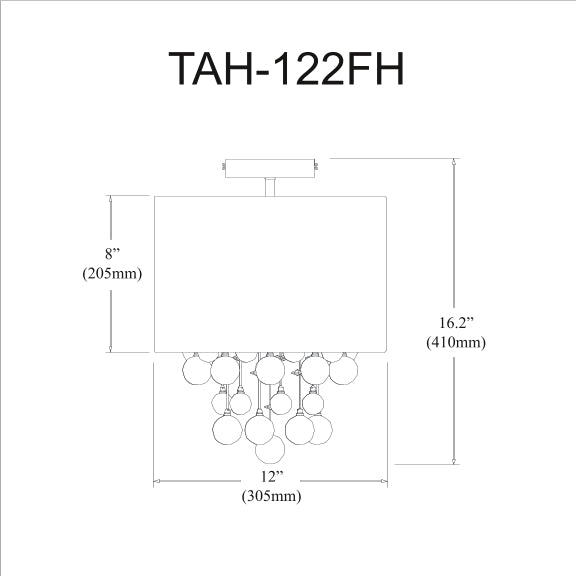 Tahnee 2 Light Incan Crystal Flush-Mount