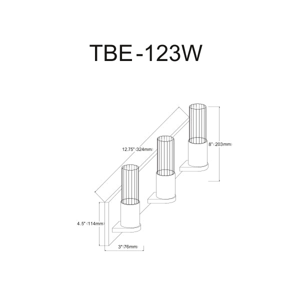 Tube 3 Light Incandescent Wall Mounted