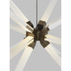 center detail of the photon pendant in aged brass from tech lighting