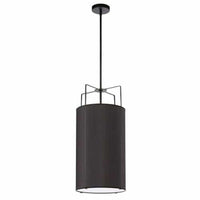 Trapezoid 4 Light Black Drum Pendant