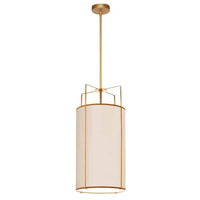 Trapezoid 4 Light Gold Drum Pendant