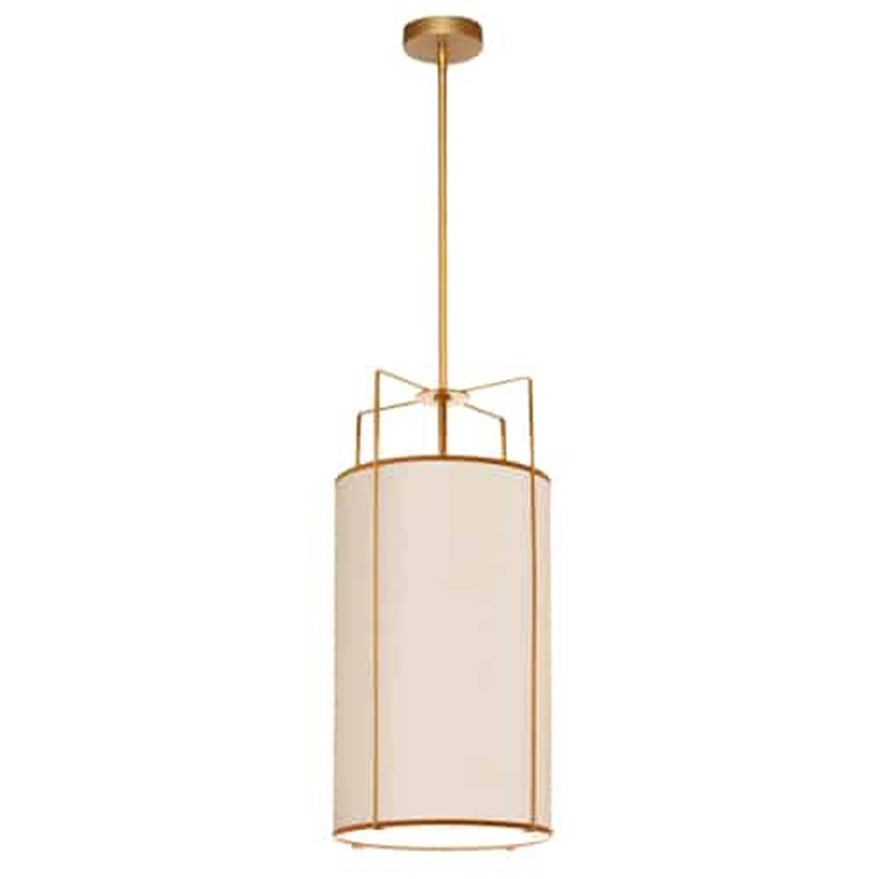 Trapezoid 4 Light Gold Drum Pendant