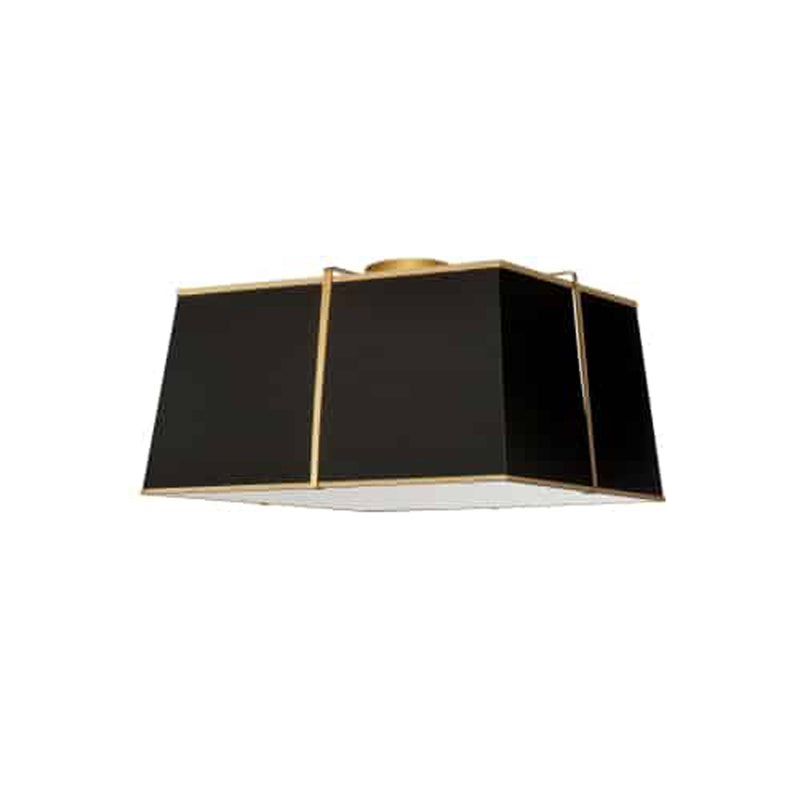 Trapezoid 3 Light Gold Flush Mount