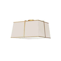 Trapezoid 3 Light Gold Flush Mount