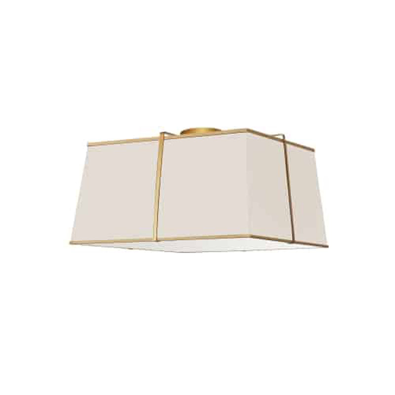 Trapezoid 3 Light Gold Flush Mount