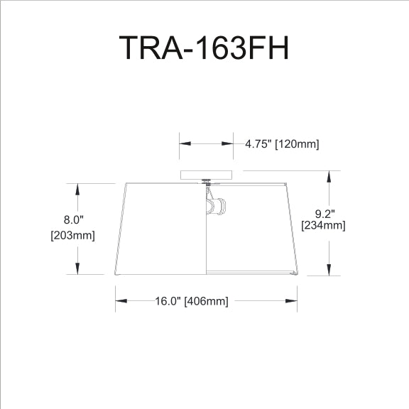 Trapezoid 3 Light Gold Flush Mount