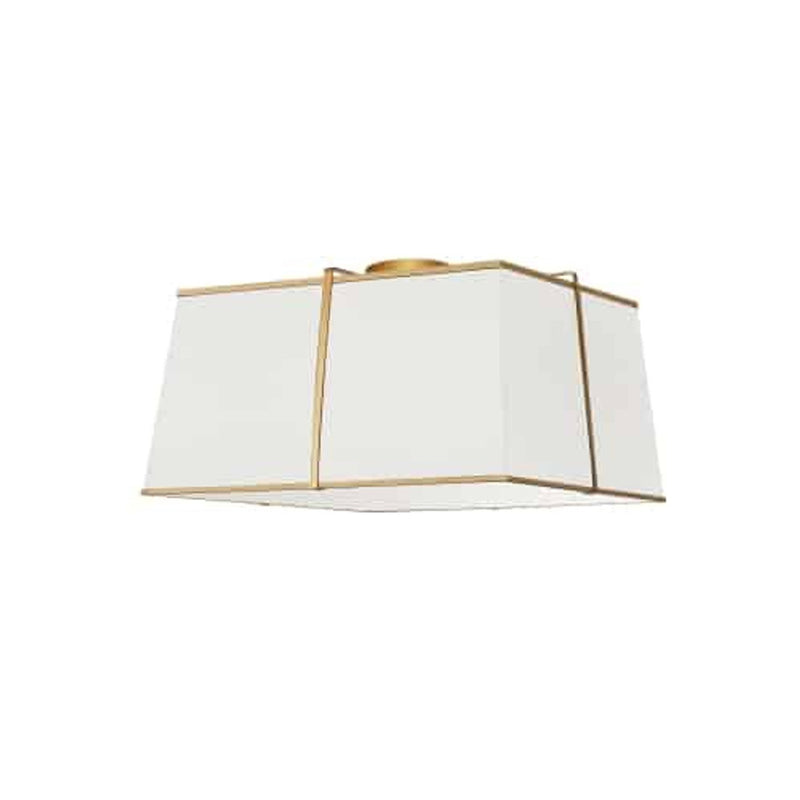 Trapezoid 3 Light Gold Flush Mount