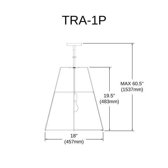 Trapezoid 1 Light Gold Pendant