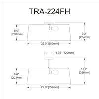 Trapezoid 4 Light Black Flush Mount