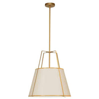 Trapezoid 3 Light Gold Led Pendant