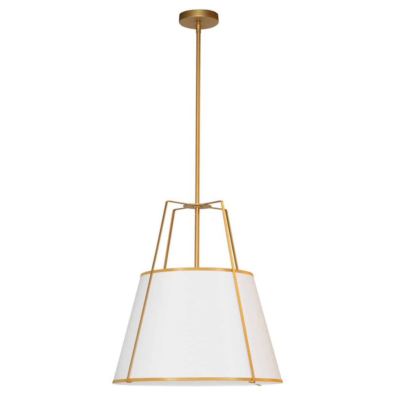 Trapezoid 3 Light Gold Led Pendant