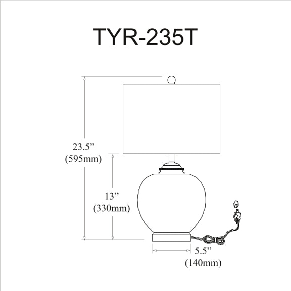 Taylor 1 Light Glass Table Lamp