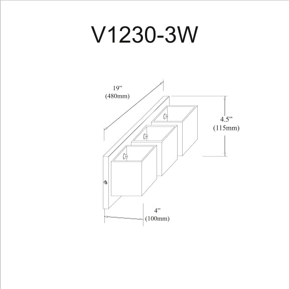 Verona 3 Light Halogen Vanity Wall Mounted