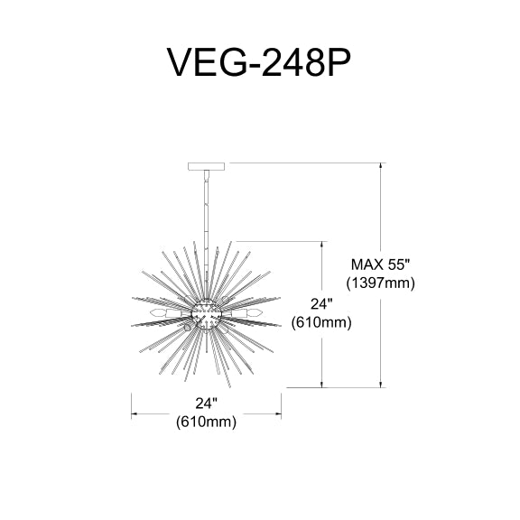 Vega 8 Light Led Pendant