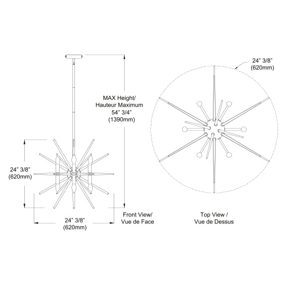 Vela 12 Light Incandescent Chandelier