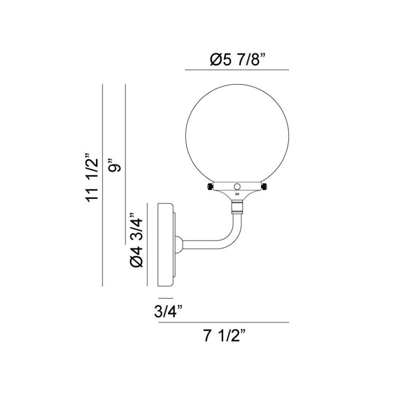 Particles Single Globe Wall Sconce - Floor Model