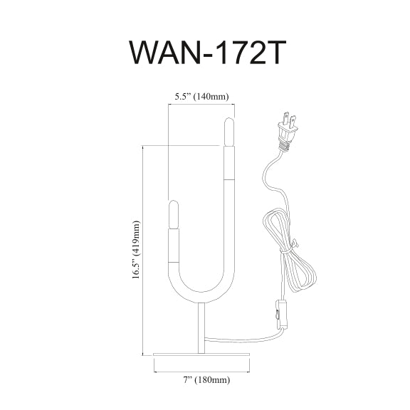 Wand 2 Light Incandescent Table Lamp