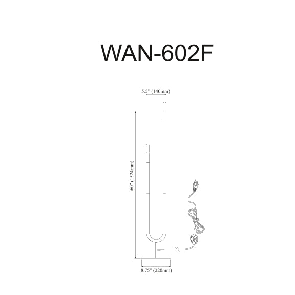 Wand 2 Light Incandescent Floor Lamp