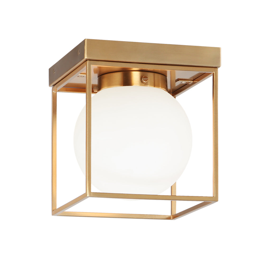 Squircle single globe flush mount