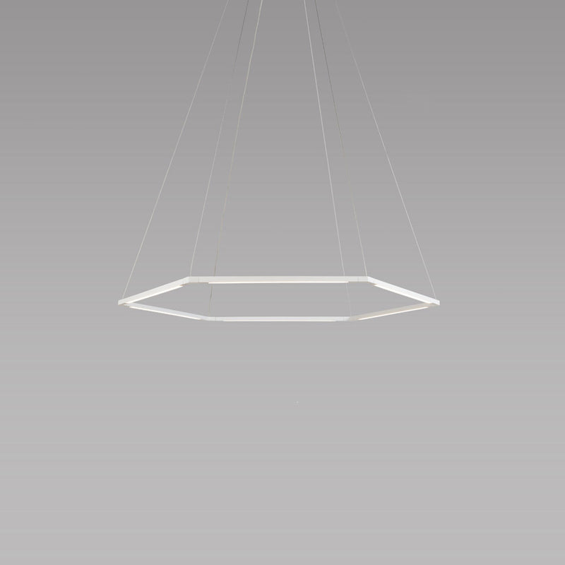 z-bar honeycomb pendant, 16", matte white, LED, Koncept Lighting