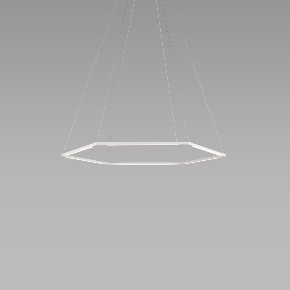 z-bar honeycomb pendant, 16", matte white, LED, Koncept Lighting