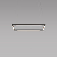 z-bar pendant, square, 16", matte black, LED, Koncept