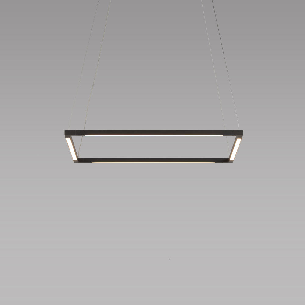 z-bar pendant, square, 16", matte black, LED, Koncept