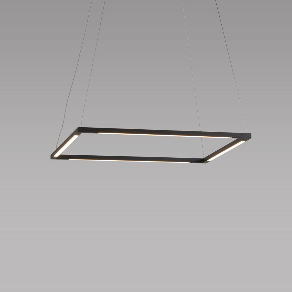 z-bar square pendant, matte black, 16", LED, Koncept Lighting