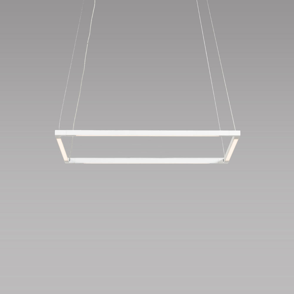 z-bar square pendant, matte white, 16", LED, Koncept lighting