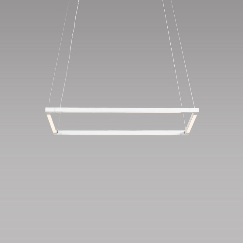 z-bar square pendant, matte white, 16", LED, Koncept lighting