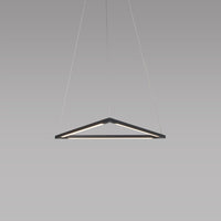z-bar triangle pendant, 16", LED, Matte Black, Koncept