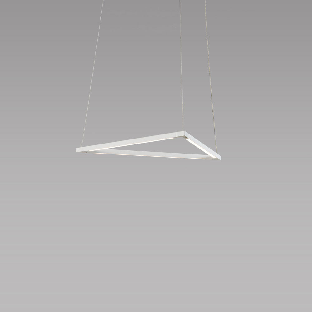 z-bar triangle pendant, 16", LED, Matte White, Koncept