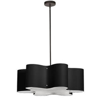 Zulu 3 Light Wave Matte Black Drum Pendant