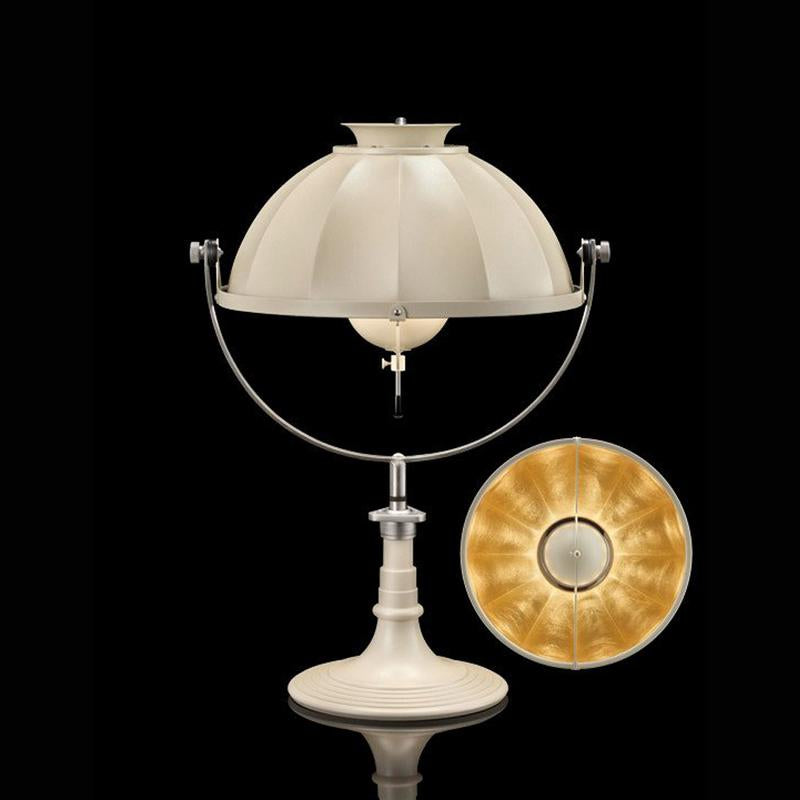 ARMILLA41 table lamp with off white stand , gold leaf interior, venetia studium, fortuny lighting