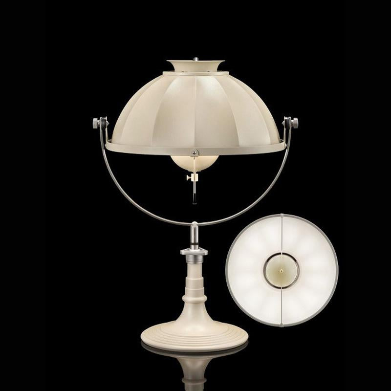 ARMILLA41 table lamp with off white stand, white interior, venetia studium, fortuny lighting