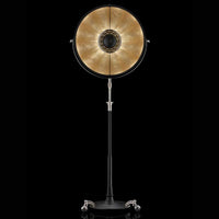 ATELIER63 Floor lamp with black stand and gold leaf interior, venetia studium, fortuny lighting