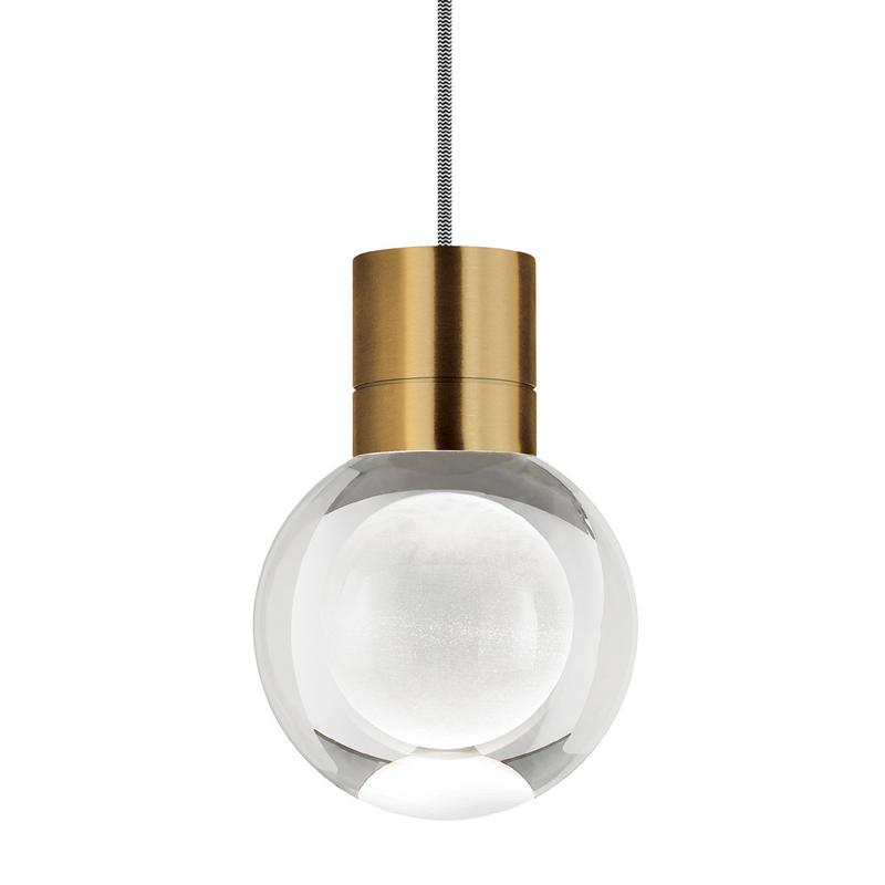 mina pendant, in aged brass with black and white cord from tech lighting