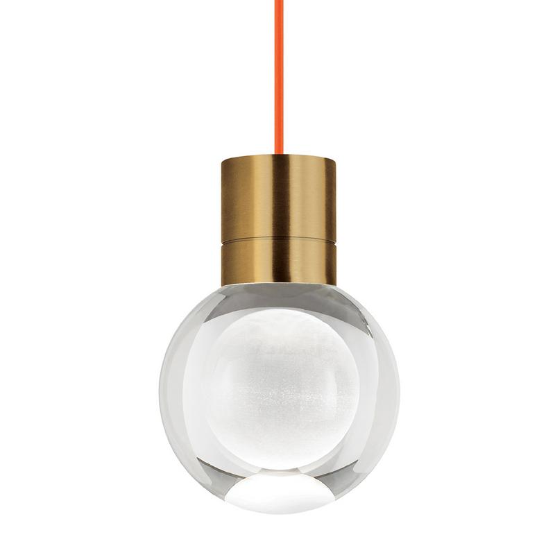 Mina pendant, orange cord, aged brass, tech lighting