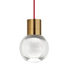 Tech Lighting, Mina Pendant, aged Brass finish, red cord