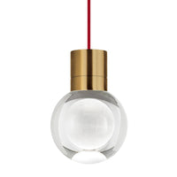 mina pendant in aged brass with red cord from tech lighting