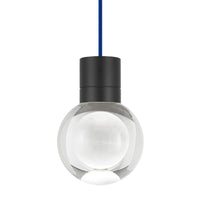 Mina pendant from tech lighting with blue cord and black finish