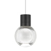 mina pendant in black finish with grey cord from tech lighting
