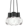 Mina 3 light chandelier, black with black cord, tech lighting